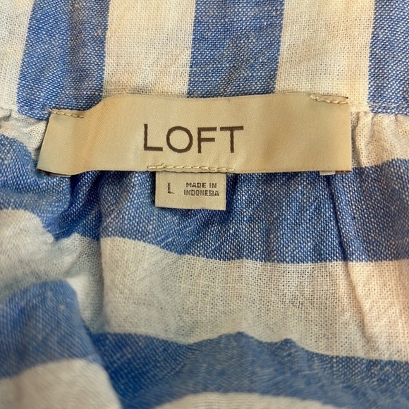 Loft Striped Swing Blouse Blue - Picture 5 of 5